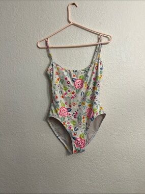 CHANEL Cream One-Piece with Pastel Pink & Green Accents